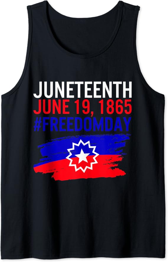 amazoncom juneteenth flag afro free ish june 19 1865 african american tank top clothing