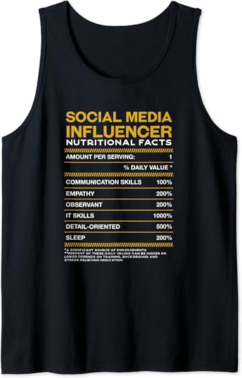 Amazon.com: Social Media Influencer Nutrition Facts Content ...