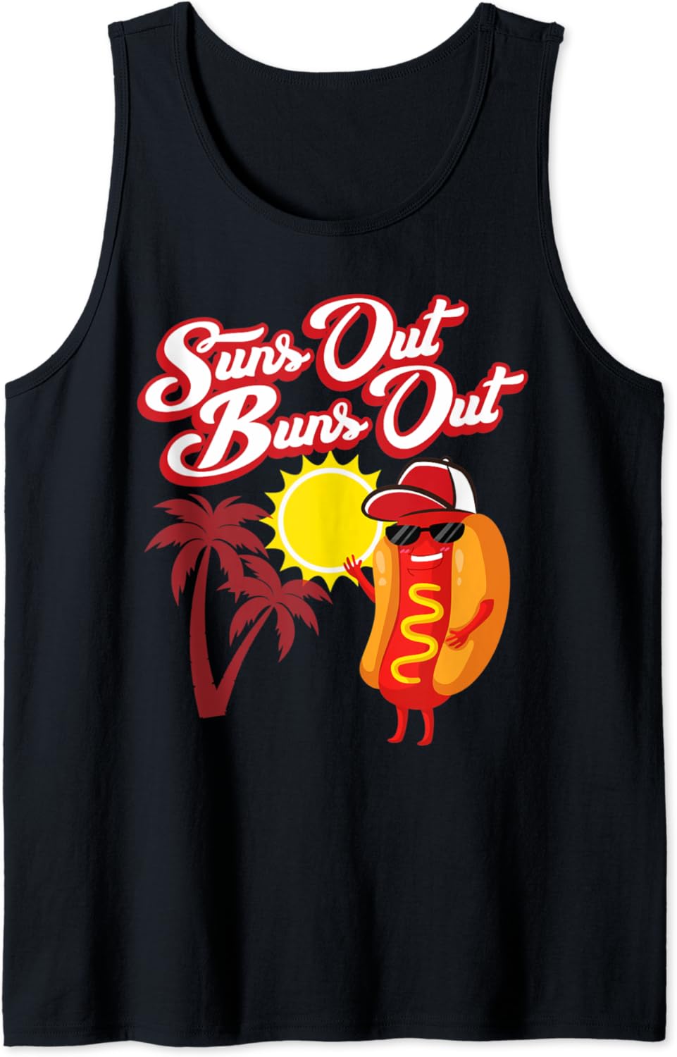 Suns Out Buns Out Funny Hot Dog Food Lover 4th of July Gift Tank Top