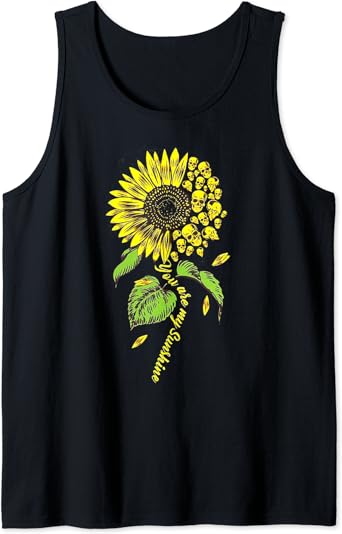 Sunflower skull tank top Clearance