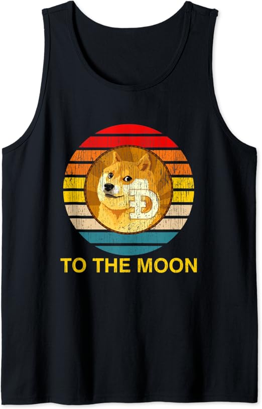 Dogecoin Logo Shirt Doge to the Moon Tank Top