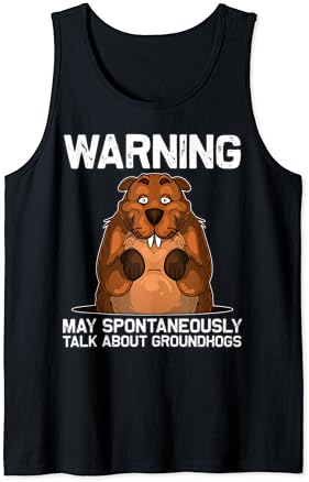 Groundhog Reward For Males Ladies Rodent Groundhog Day Lovers Tank Prime