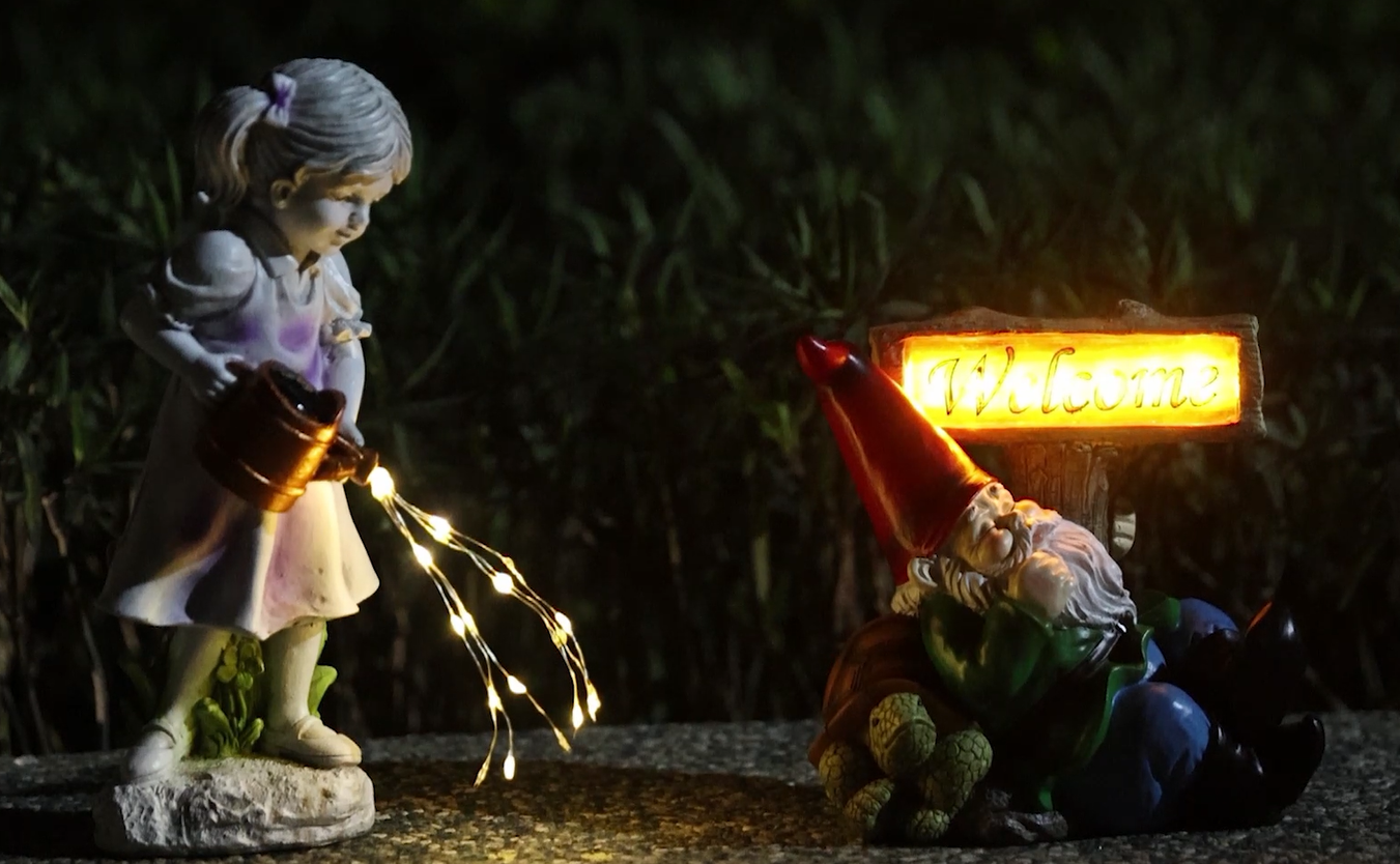 Statue Ange Jardin Lumière Solaire Résine - Figurine Angélique Extérieur Décoration Commémorative