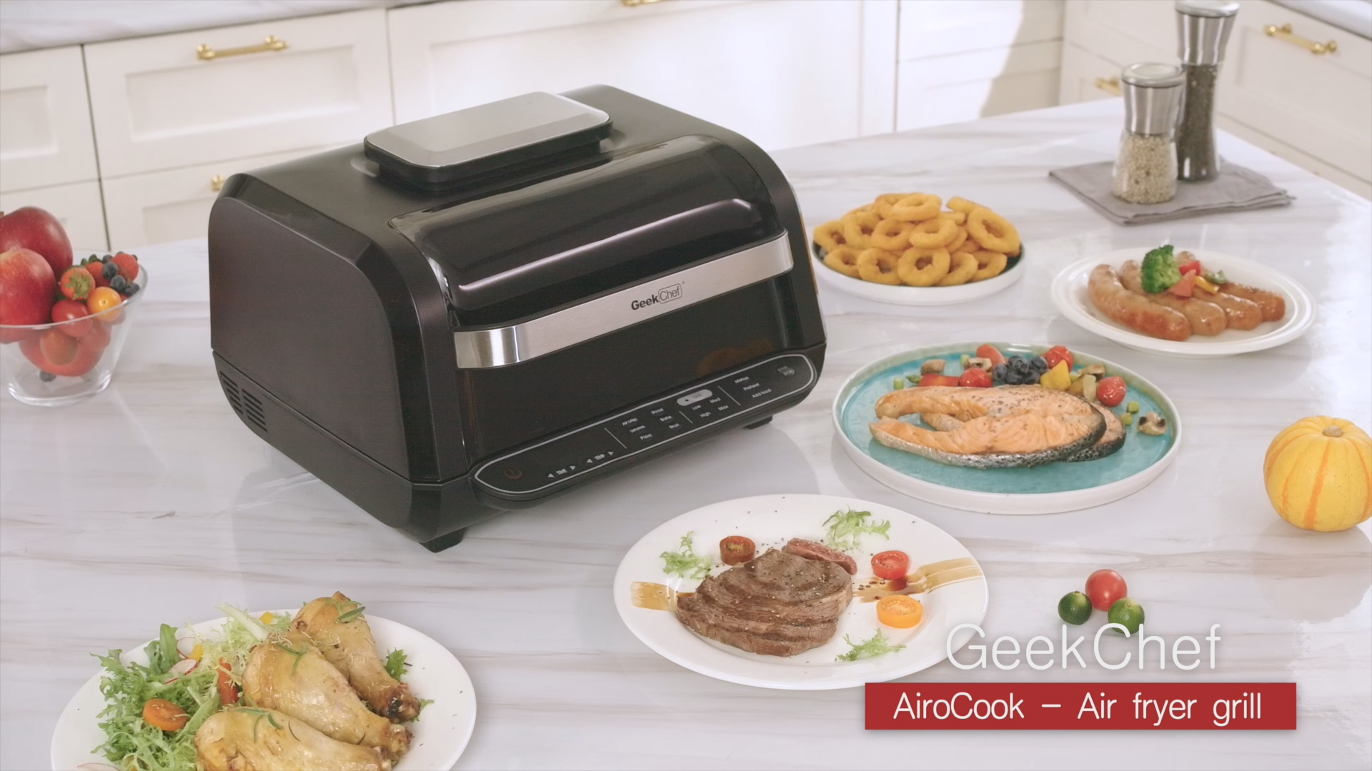 Amazon Live - Geek Chef Smart 7-in-1 Indoor Grill Air Fryer Combo,
