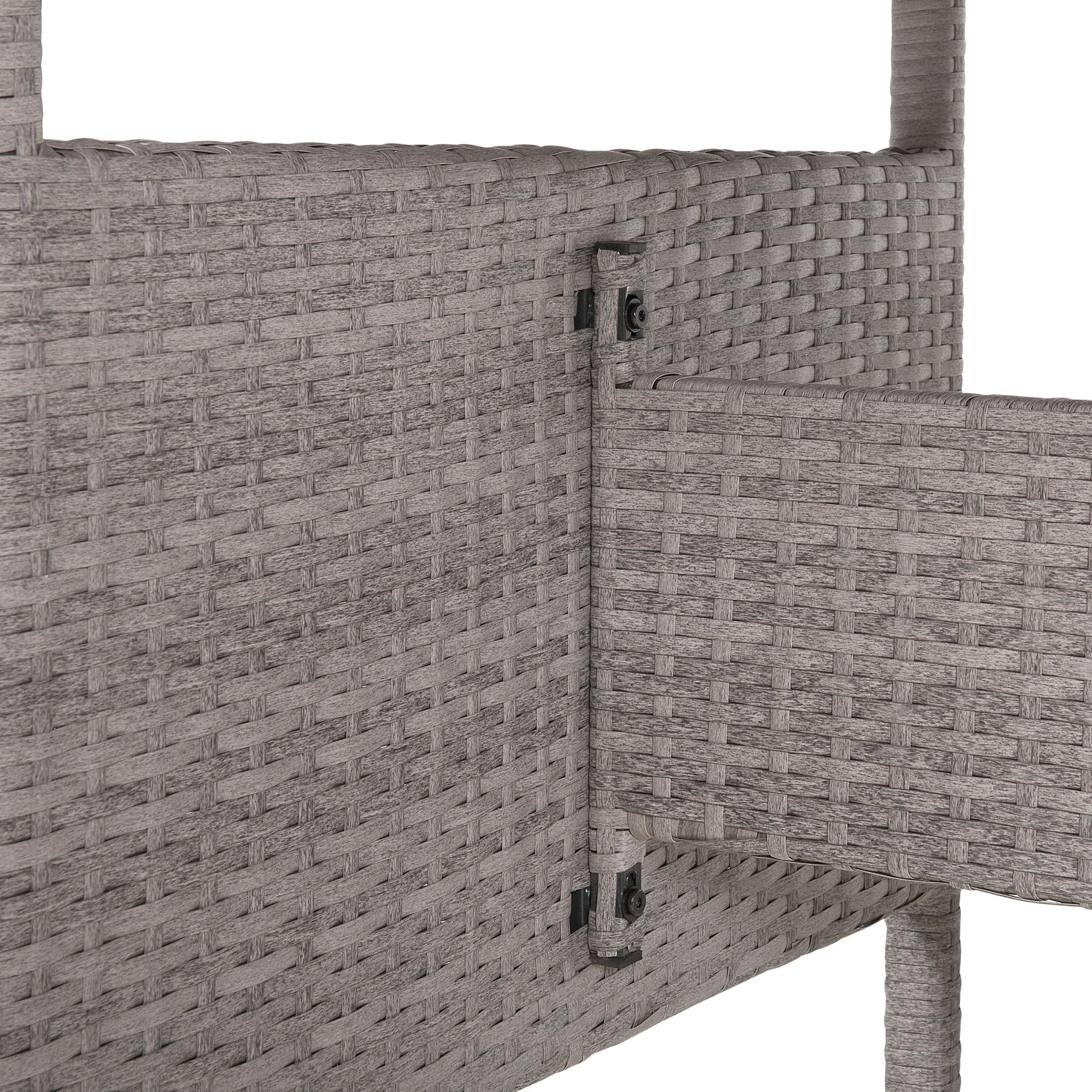 Beliani Gartentisch mit Glasplatte Polyrattan grau 145 x 80 cm Outdoor Tisch VITERBO