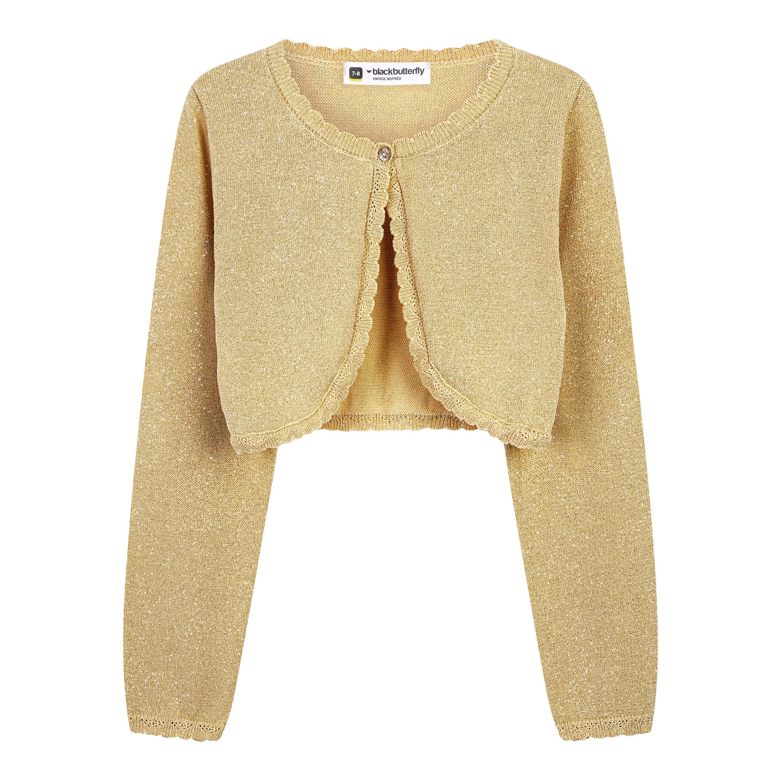 BlackButterfly Boléro Cardigan Scintillant à Manches Longues pour Fille Enfant