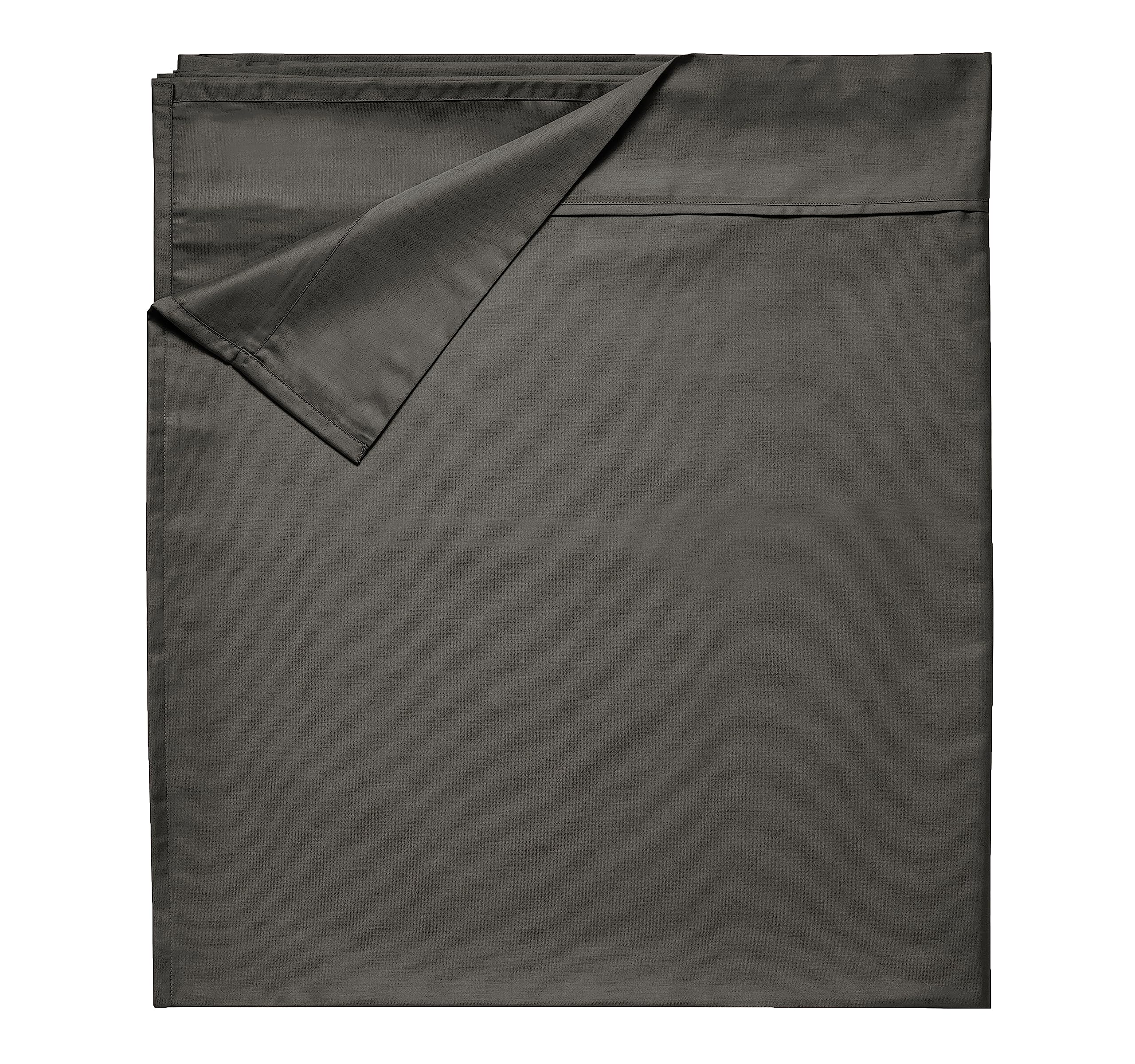 California Design Den Natural 100% Cotton Flat Sheet Twin - Soft 400 Thread Count Sateen Twin Flat Sheets Only, Breathable, Durable and Cooling - Grey