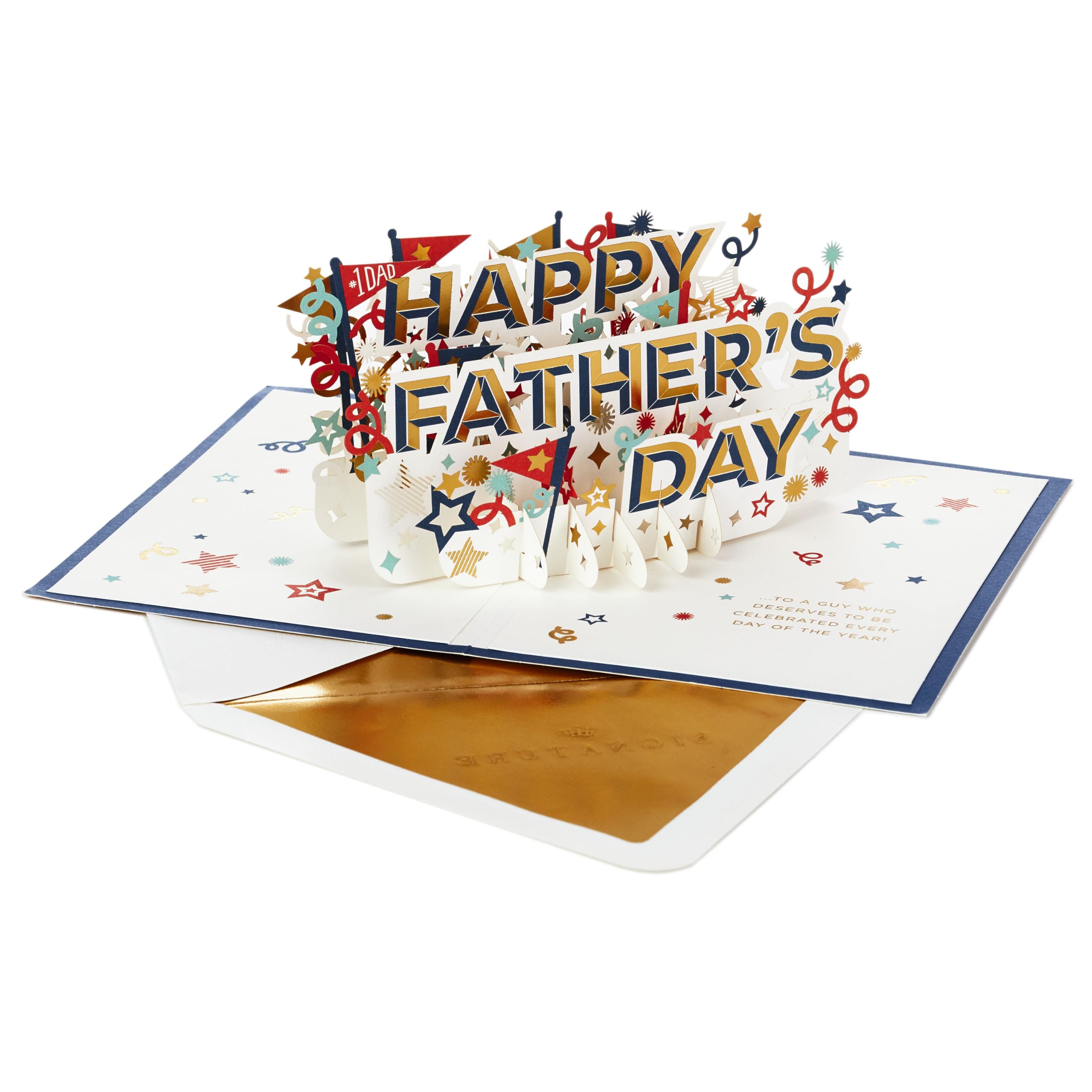 Hallmark Signature Collection Father's Day Card - 3D Pop Up Paper Wonder Design, Pop up Text Based Design, 23.5cm x 17.3cm - Image 2