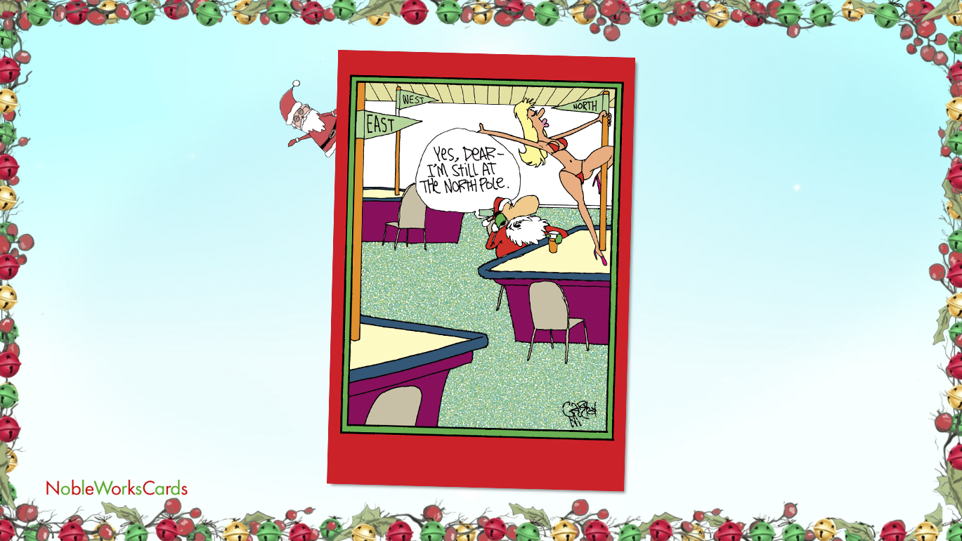 NobleWorks 12er-Set Lustige Weihnachtskarten 'Santa In Jail' | Mit Umschlägen, 12,7x17,8 Cm | Humorvolle Grußkarten Für Männer & Frauen