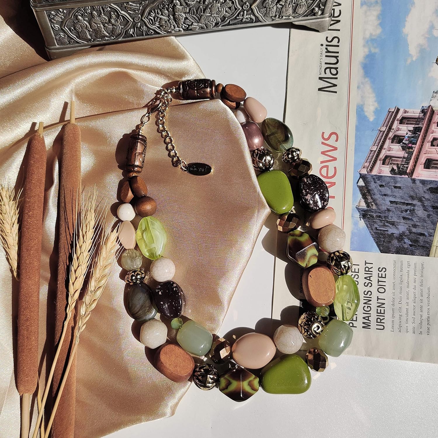 Bocar Chunky Necklaces for Women Trendy, 2 Layer Statement Necklace Fashion Collar Necklace, Handmade Costume Jewelry Women Gifts - Image 4