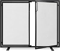Best Choice Products Black Wrought Iron 2-Door Fireplace Screen, 38.5x31in Magnetic Geometric Spark Guard for Modern Hearth Safety