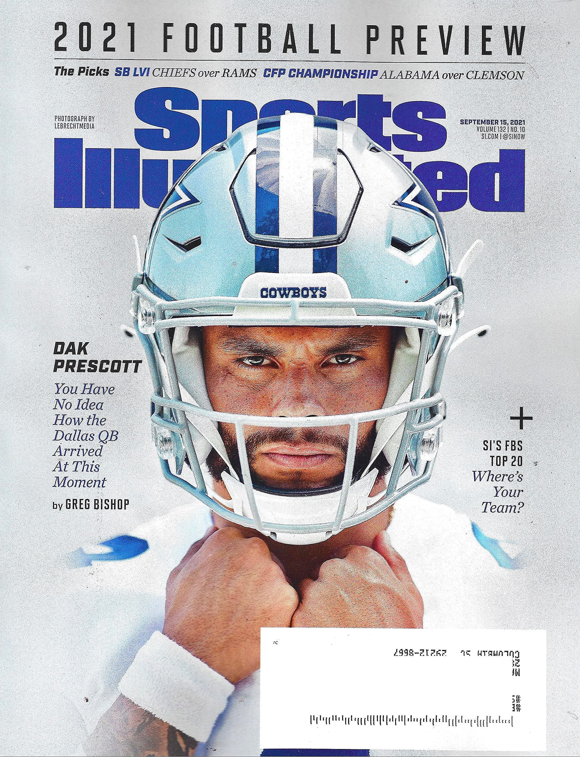 Sports Illustrated Magazine September 15, 2021 DACK PRESCOTT Cover