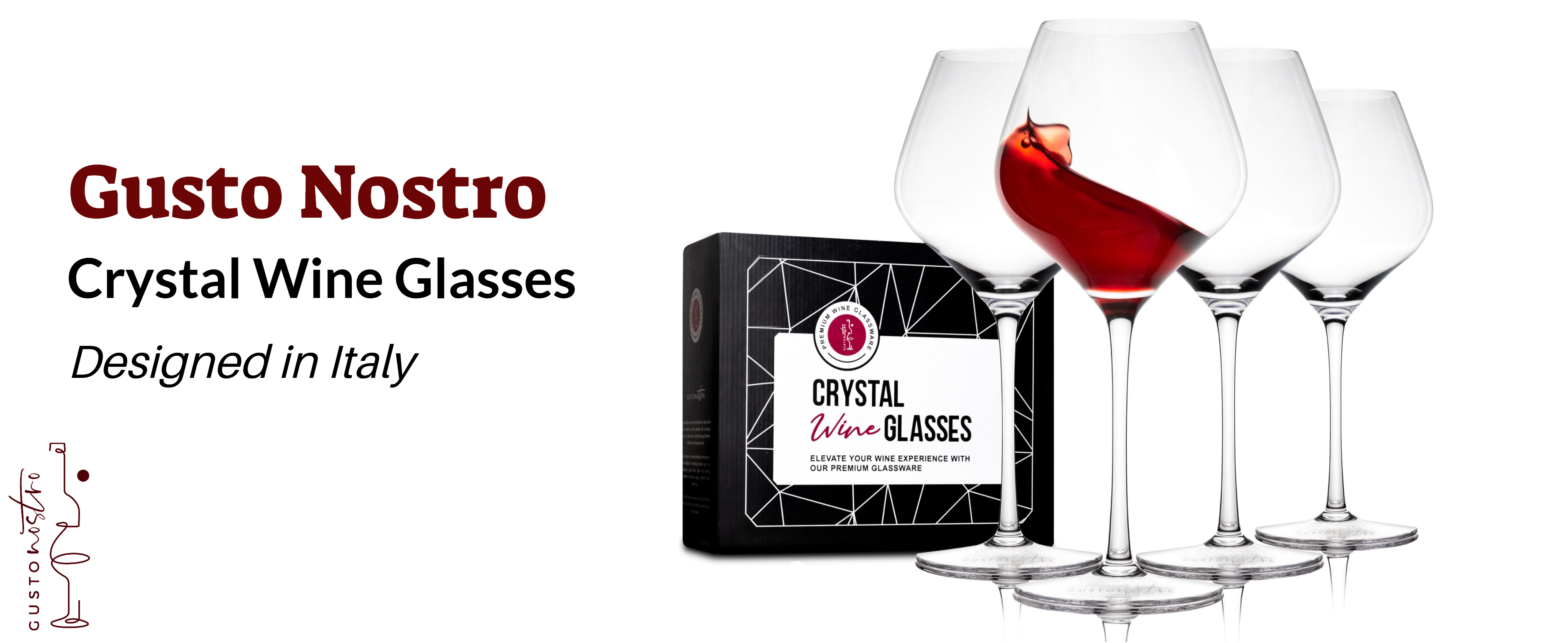 Juego De 4 Copas De Vino Tinto Sopladas A Mano 29 Onzas | Meses Sin Interés