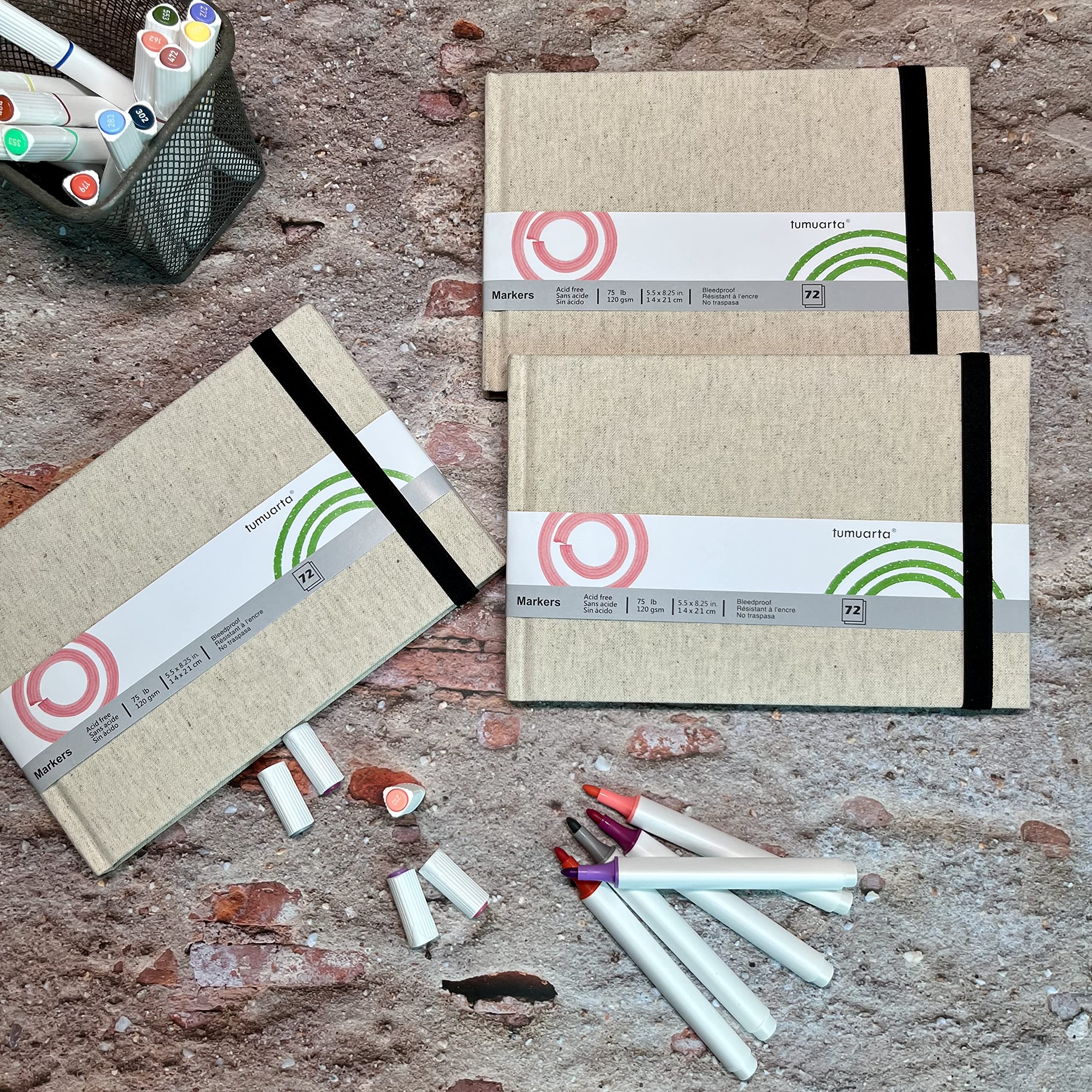 Marker-Skizzenbuch – 50 Blatt, 120 G/m², Blutbeständig – Für Alkohol- & Pigmentmarker, 21,6 X 21,6 Cm