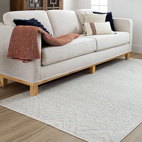 Miniatura 2 de Mohawk Home Zig Zag - Alfombra de área a rayas color crema marfil de 4 x 6 pies, perfecta para entrada, lavandería, pasillo