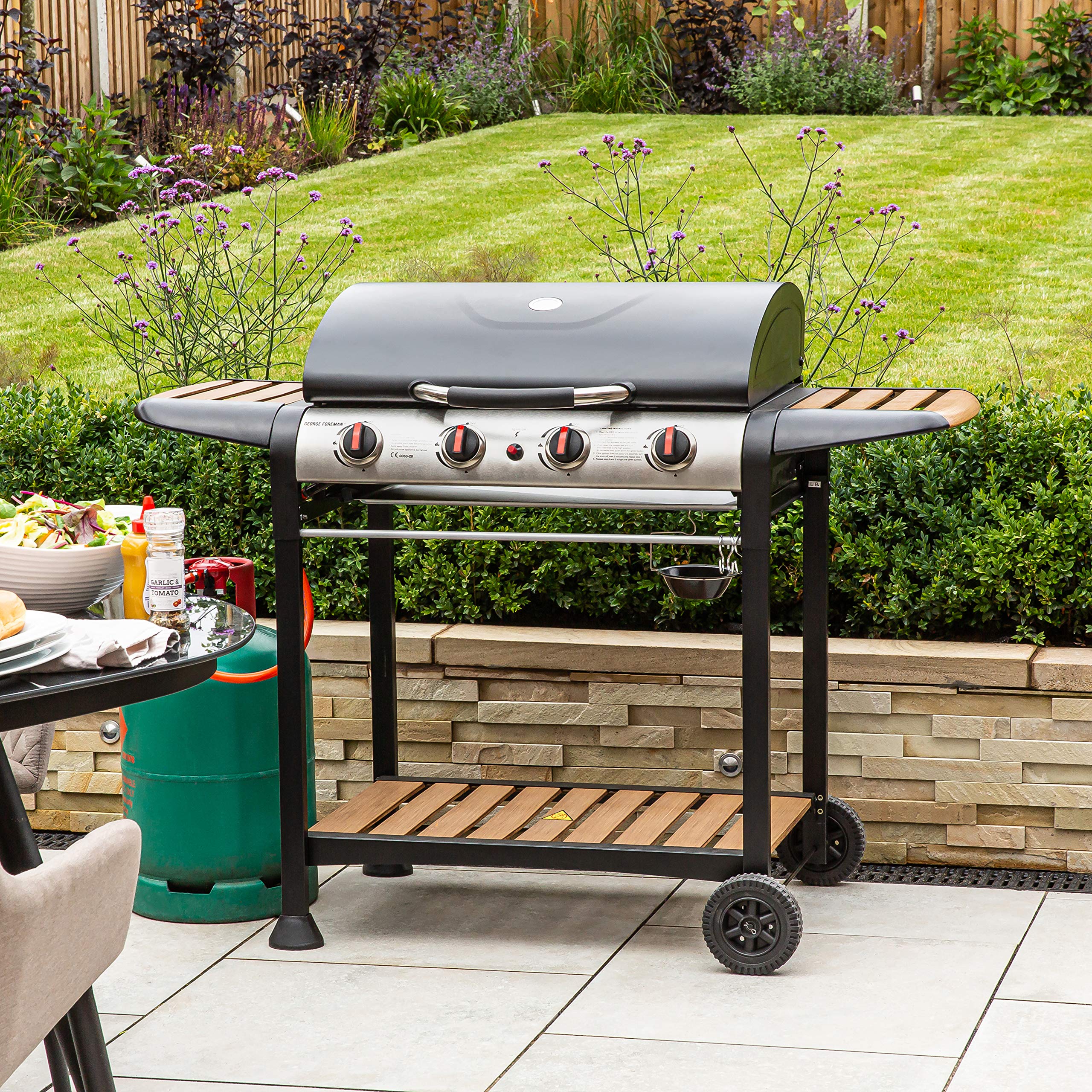 Buy Foreman GFGBBQ4BW 4 Burner Gas Barbecue with Automatic