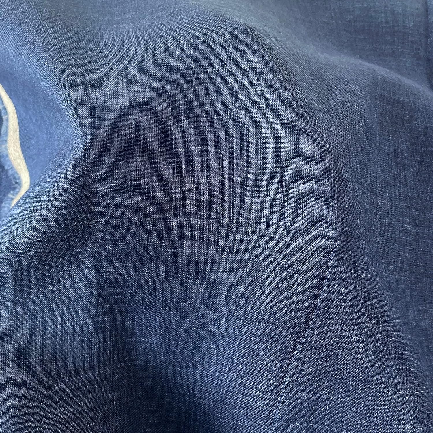 Blue Linen Fabric | Light Weight & Soft Touch - Perfect for Apparel & Home Decor