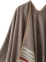 Vista 190 de Urban CoCo Poncho de colores para mujer, chal con frente abierto, color en bloques