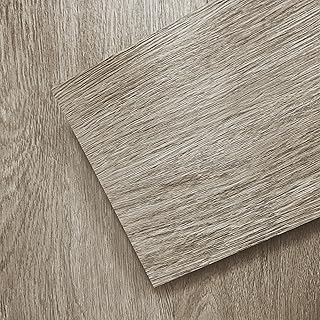 Peel and Stick Vinyl Floor Tile Wood Grain Vinyl Plank 36-Pack 54 Sq.Ft (36"x6") Washed Beige Oak Wood, Waterproof & Rigid Surface Hard Core, DIY Self-Adhesive for Kitchen, Bathroom, Living Room, RV.