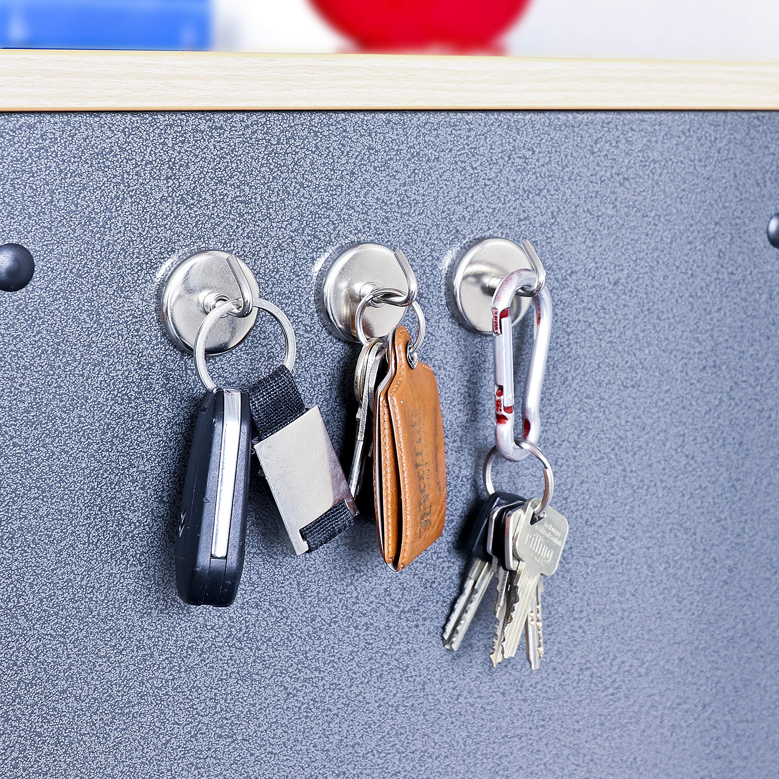 S&R 5 Ganci Magnetici da 35 mm. Magnete potente per cucina frigo ufficio bagno garage utensili