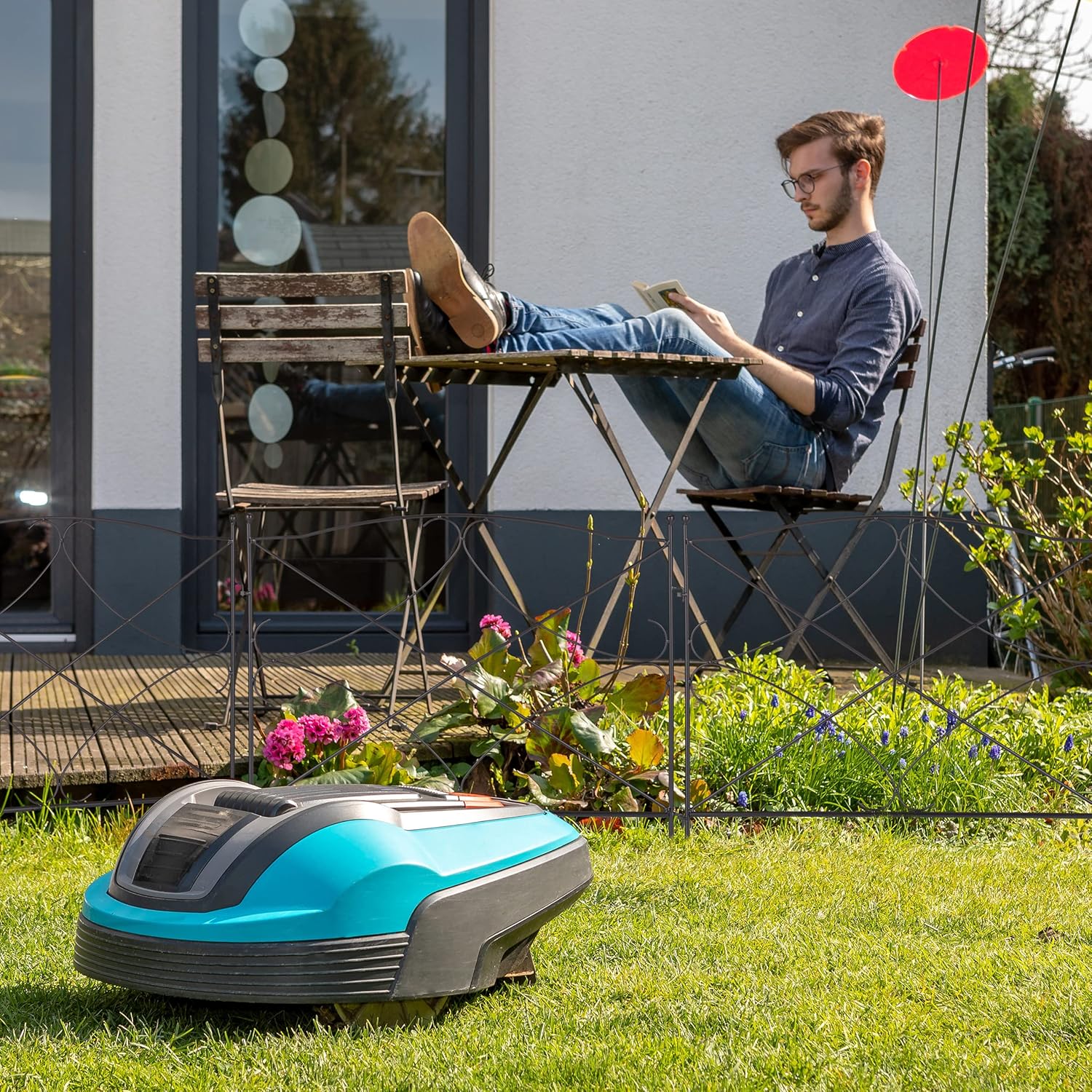 Relaxdays Lawn Edging, 100% Iron, Black, 60 x 59.5 cm