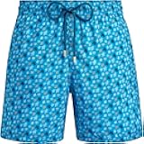 Vilebrequin, Men's Ultra-Light and Packable Swim Trunks Micro Ronde des Tortues Rainbow