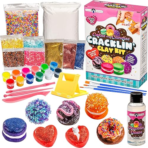Original Stationery Kit de arcilla Cracklin' Cakes and Candies Cracklin' para modelar arcilla seca al aire y juguetes ASMR para diversión sensorial,