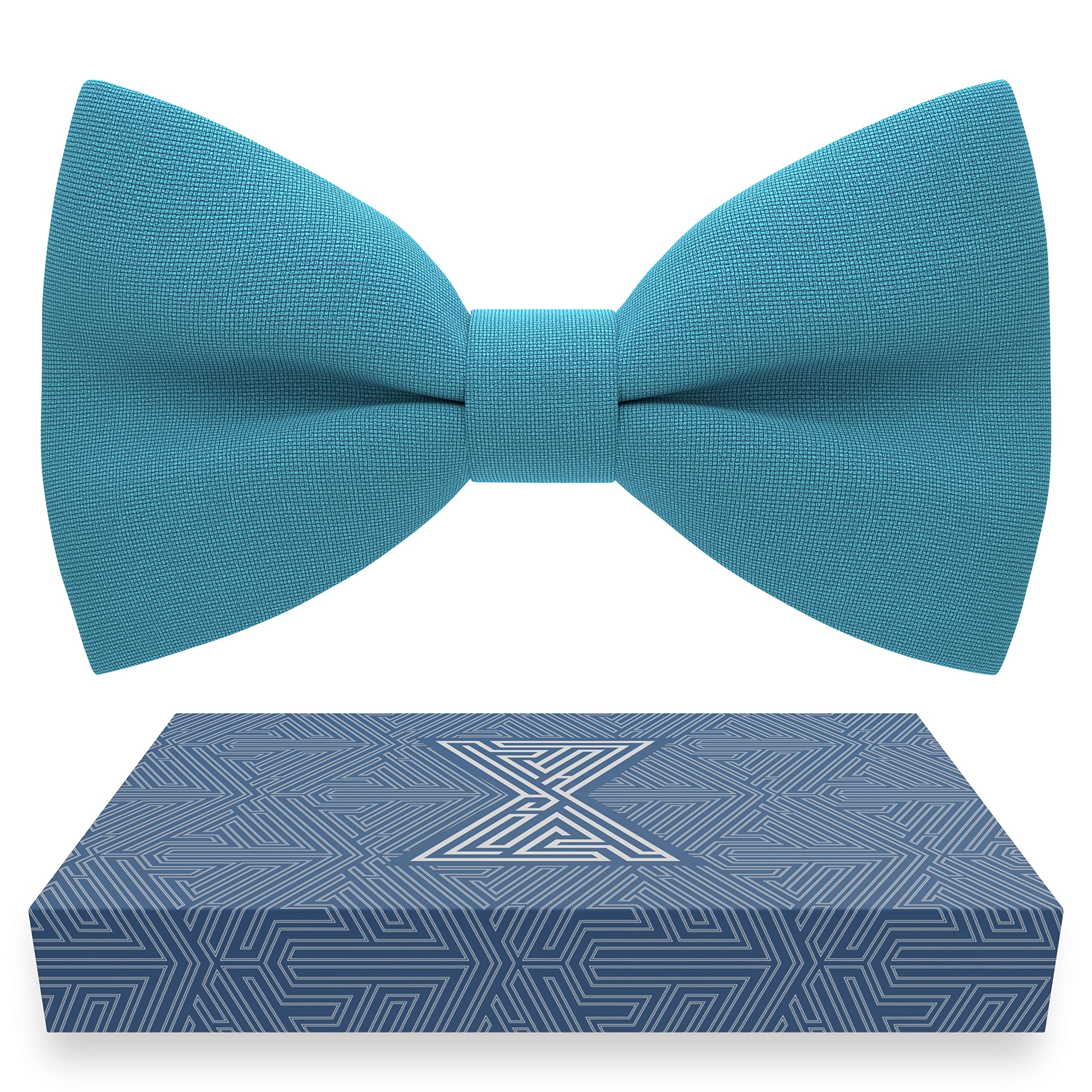 Bow Tie HouseClassic Pre-Tied Bow Tie Formal Solid Tuxedo, by Bow Tie House (Large, Avalon Teal)