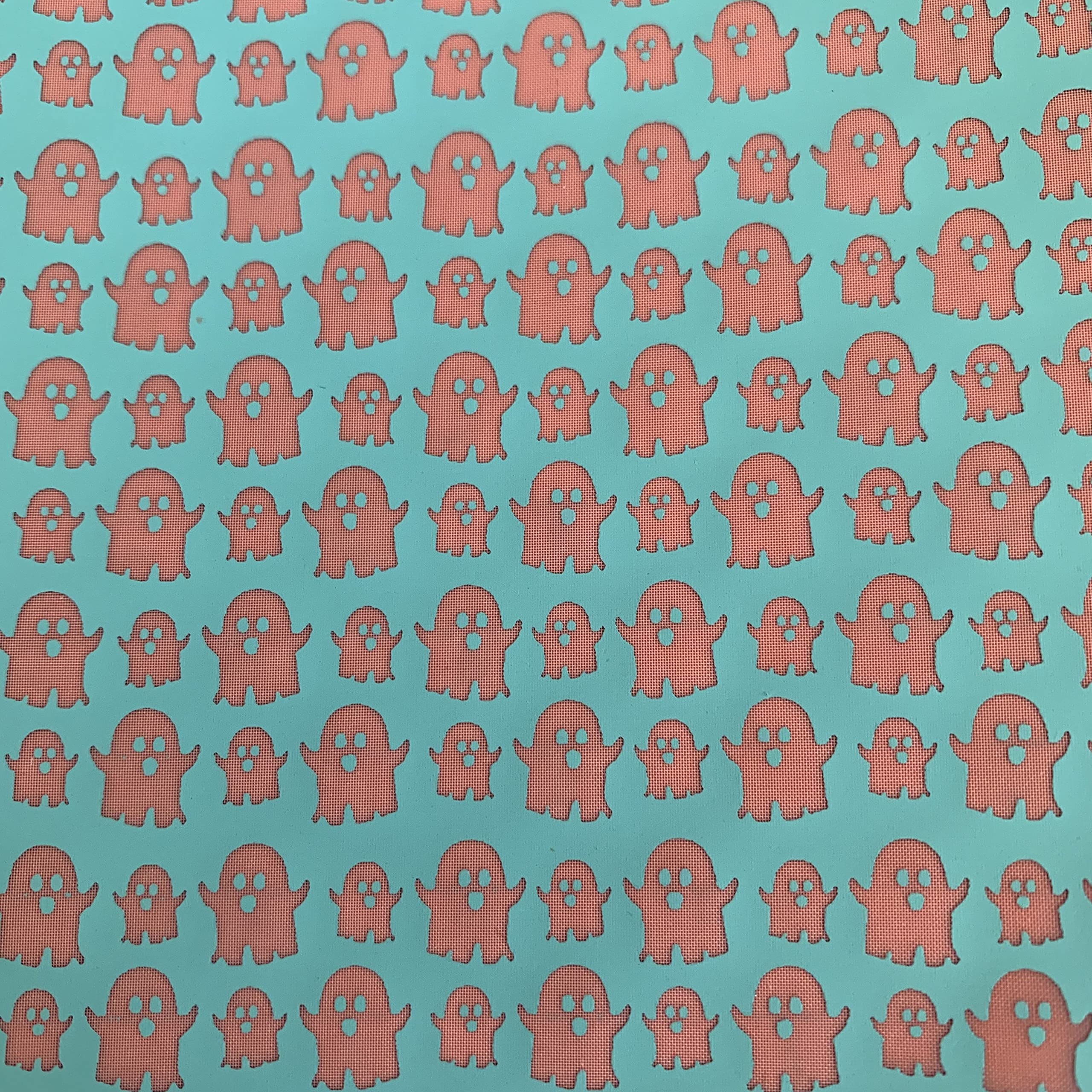 CreateAlong Ghostly Ghosts Halloween Silk Screen Stencil for Polymer Clay, cat spiderwebs Pumpkin bat Art Jewelry, Mixed Media