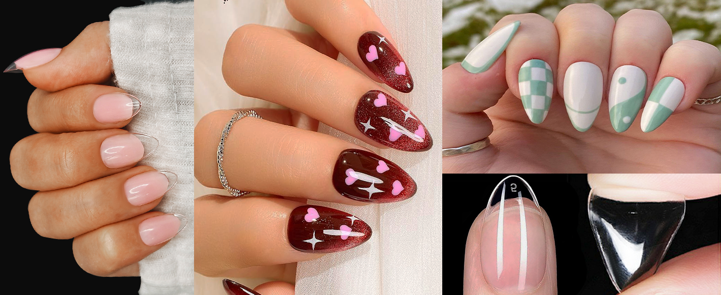 550 Capsules Pour Ongles En Forme Amande - 11 Tailles - Gel Semi-Mat - Diboniur