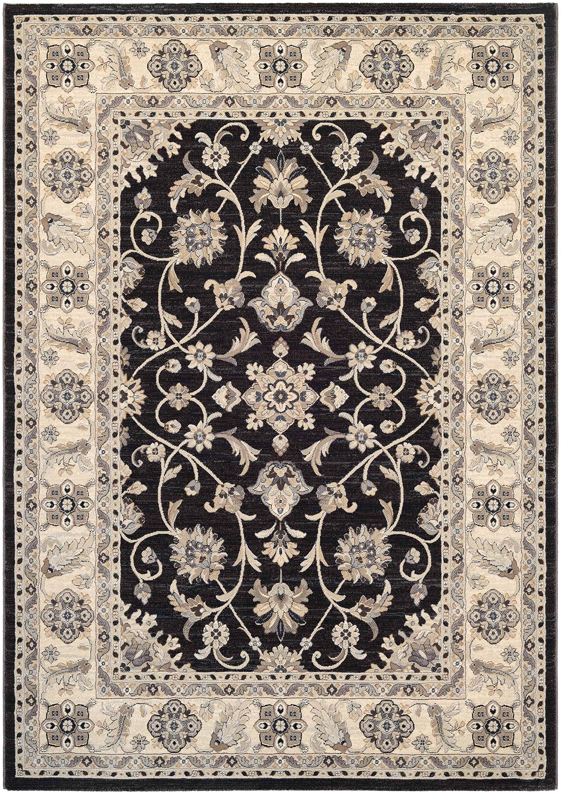 CouristanEverest Rosetta Area Rug, 7'10" x 11'2", Ebony