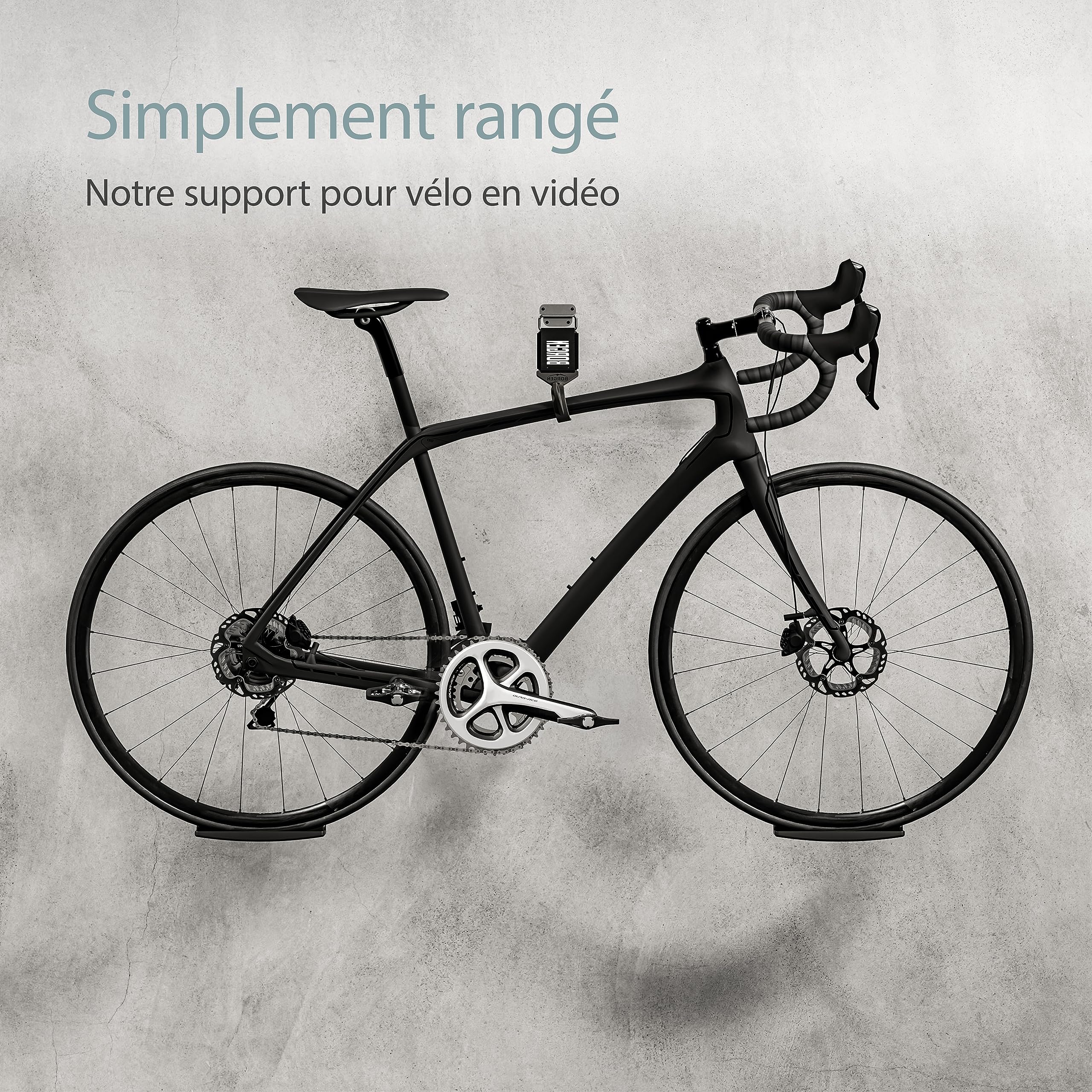 Borgen Support vélo Mural - Port vélo Mural réglable - Compatible avec vélos électriques, vélos de Route, VTT - accroche caoutchouté Contre Rayures