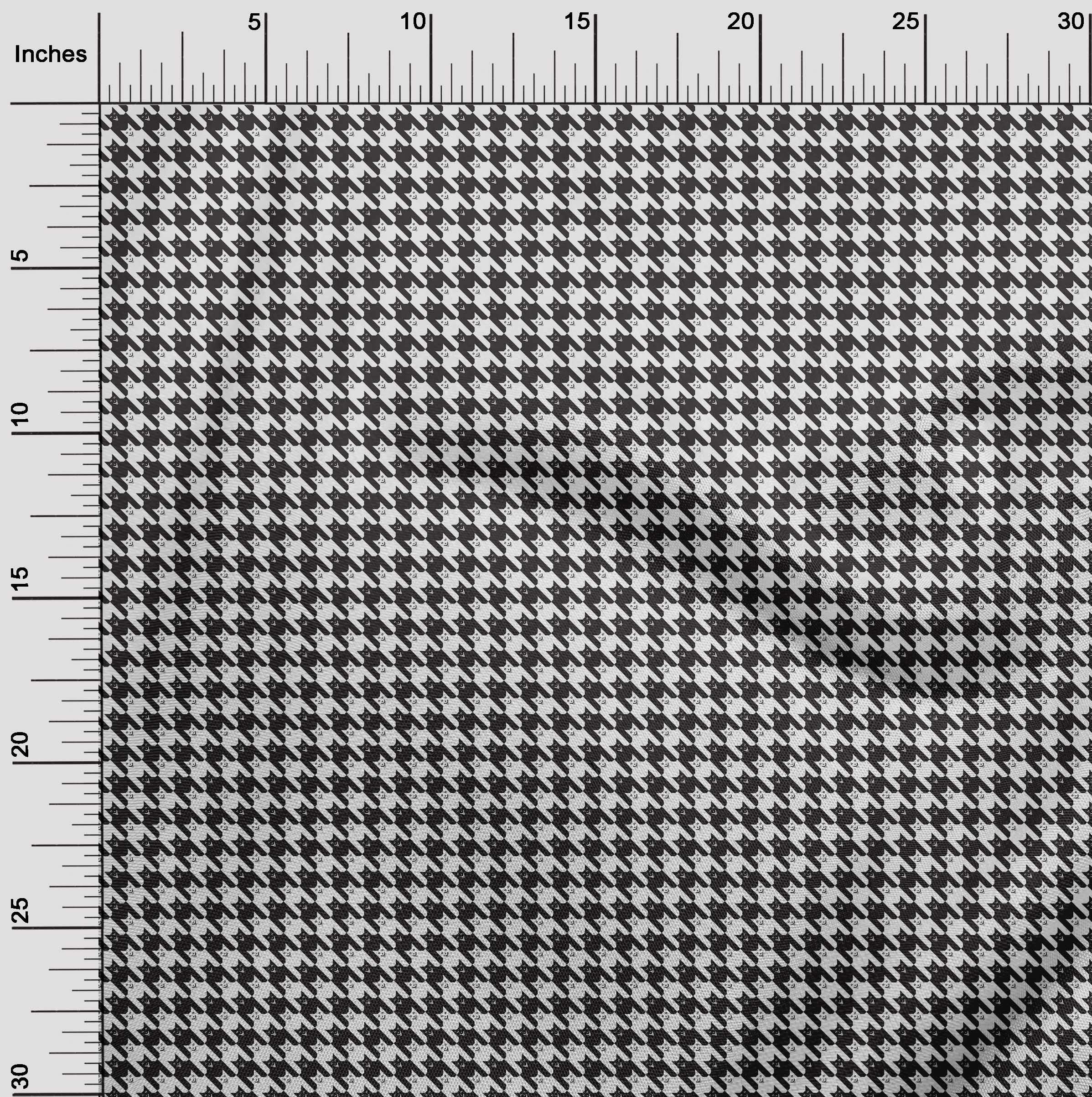 Tessuto Chiffon Di Viscosa Nero OneOone – Fantasia Houndstooth, Larghezza 42 Pollici, Venduto Al Metro, Ideale Per Abbigliamento E Trapuntatura