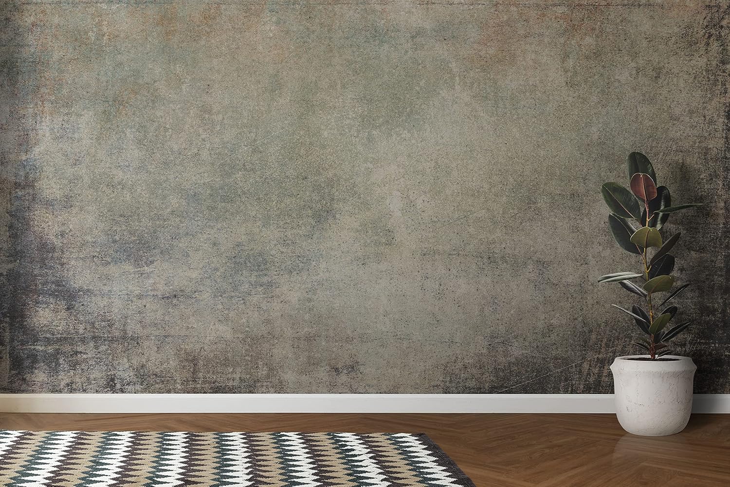 Rustic Concrete Wallpaper Wall Decor. Modern Minimalistic Self Adhesive Peel and Stick Wall Mural. #6367 (9ft Tall X 16ft Wide)