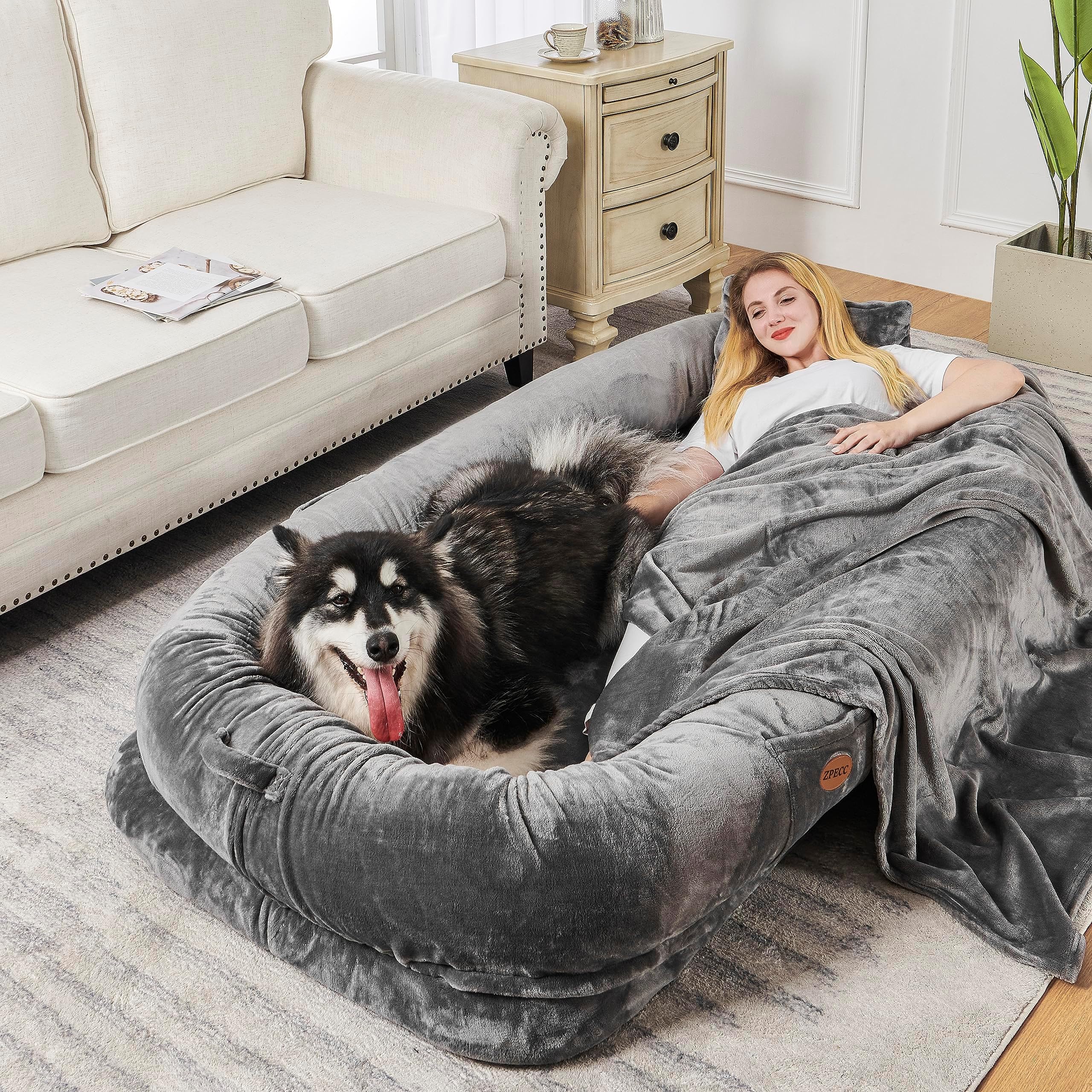 MACEVIA Giant Human Sized Dog Bed for People Adults