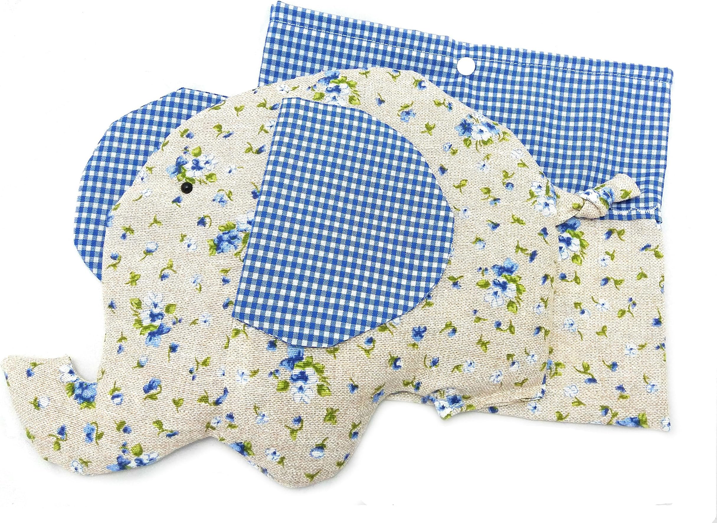 Wheat and Lavender Seed Thermal Bags with Elephant Shape (Different Colours to Choose From) blue