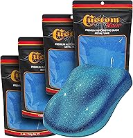 Vista 5 de Custom Shop - Plata a arco iris- 4 onzas de microescamas holográficas de metal de 0.004 pulgadas de tamaño de 100 micrones - Resistente a los rayos