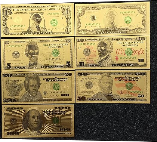 Amazon Co Jp 金のアメリカドル札紙幣7枚goldbanknote特殊ホログラムフルセット完全版 文房具 オフィス用品 Amazon Co Jp 金のアメリカドル札紙幣7枚goldbanknote特殊ホログラムフルセット完全版 文房具 オフィス用品