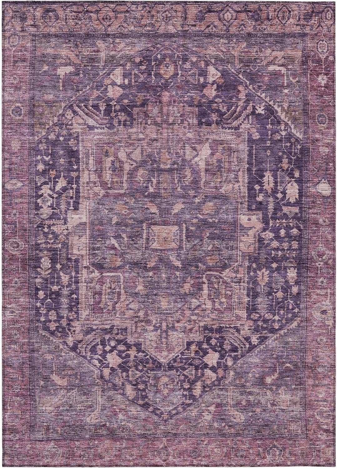 Addison Rugs Chantille ACN1240 Eggplant 8' x 10' Indoor/Outdoor, Machine Washable, Easy Clean, Non Shedding, Bedroom, Living Room, Dining Room, Kitchen, Patio Rug