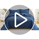 MarCielo 3-Piece 100% Cotton Oversized Bedspread Lightweight Quilt Coverlet Embroidery Farmhouse Bedding Set T0 (Midtone Blue, Oversized Queen (100"x106"))