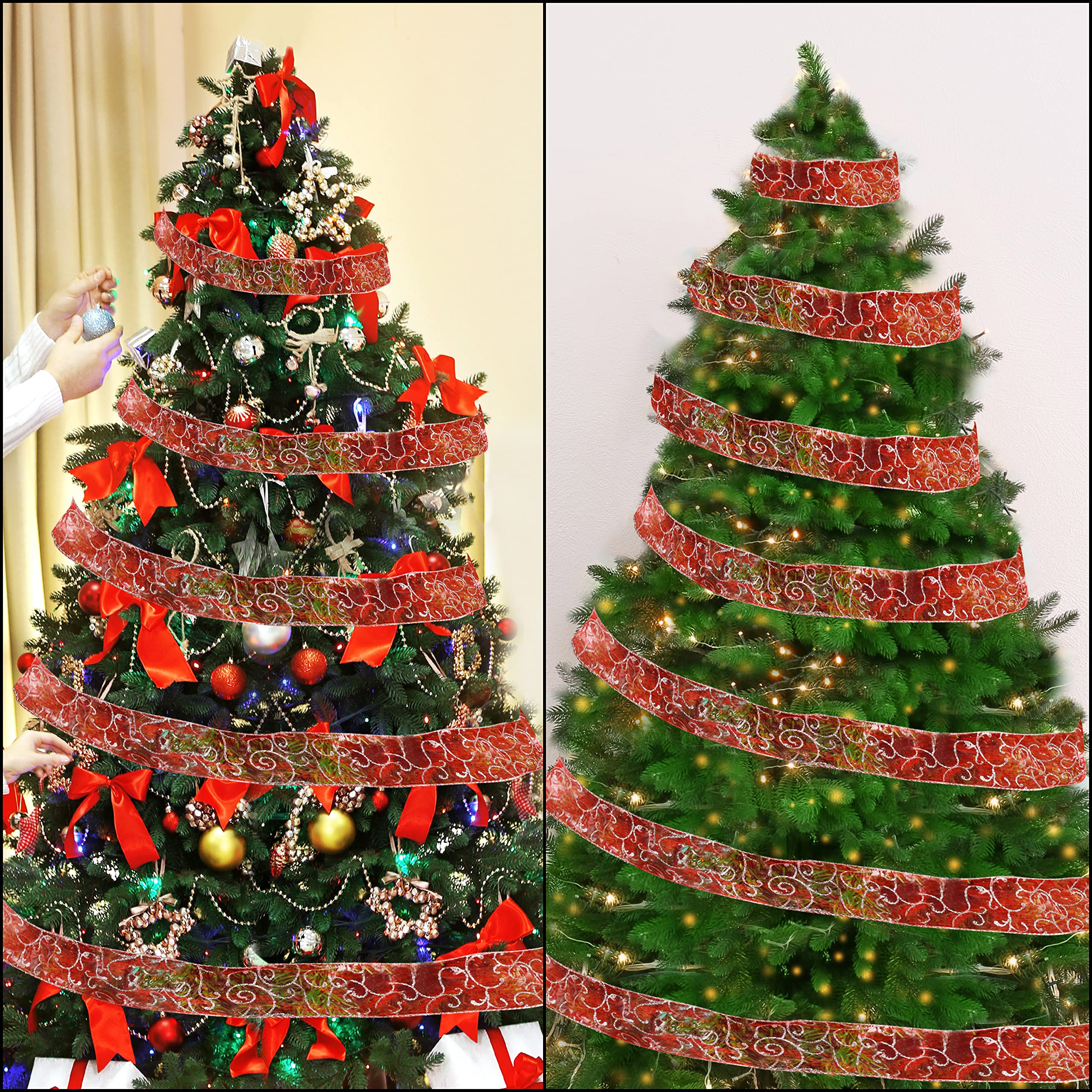 Organza Rouleau Argenté Métallique De Noël - 23 M De Long, 40