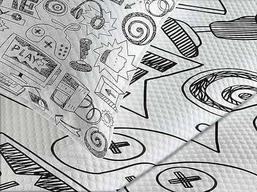 Miniatura 3 de Ambesonne Colcha de videojuegos, estilo de boceto monocromático, diseño de videojuegos, dispositivo de monitor de carreras, dispositivo para
