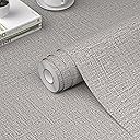 WADILE Grasscloth Peel and Stick Wallpaper 15.7in x 78.7in, Textured Contact Paper for Cabinets, Faux Linen Wall Paper Pull and Stick, Fabric Vinyl Wallpaper Self Adhesive Light Gray