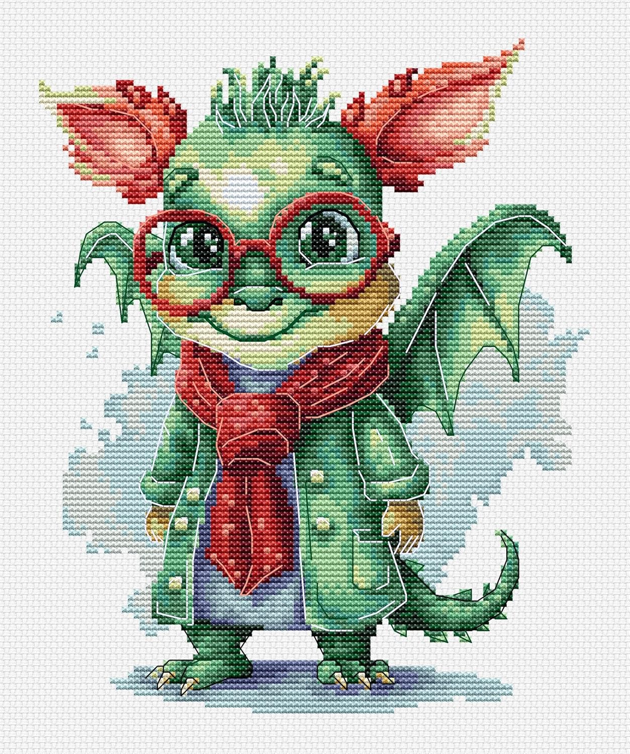Luca-S Cross Stitch Kit The Elegant Dragon, B1407, Counted Cross Stitch Kit for Adults, Needlecraft and Embroidery Kit