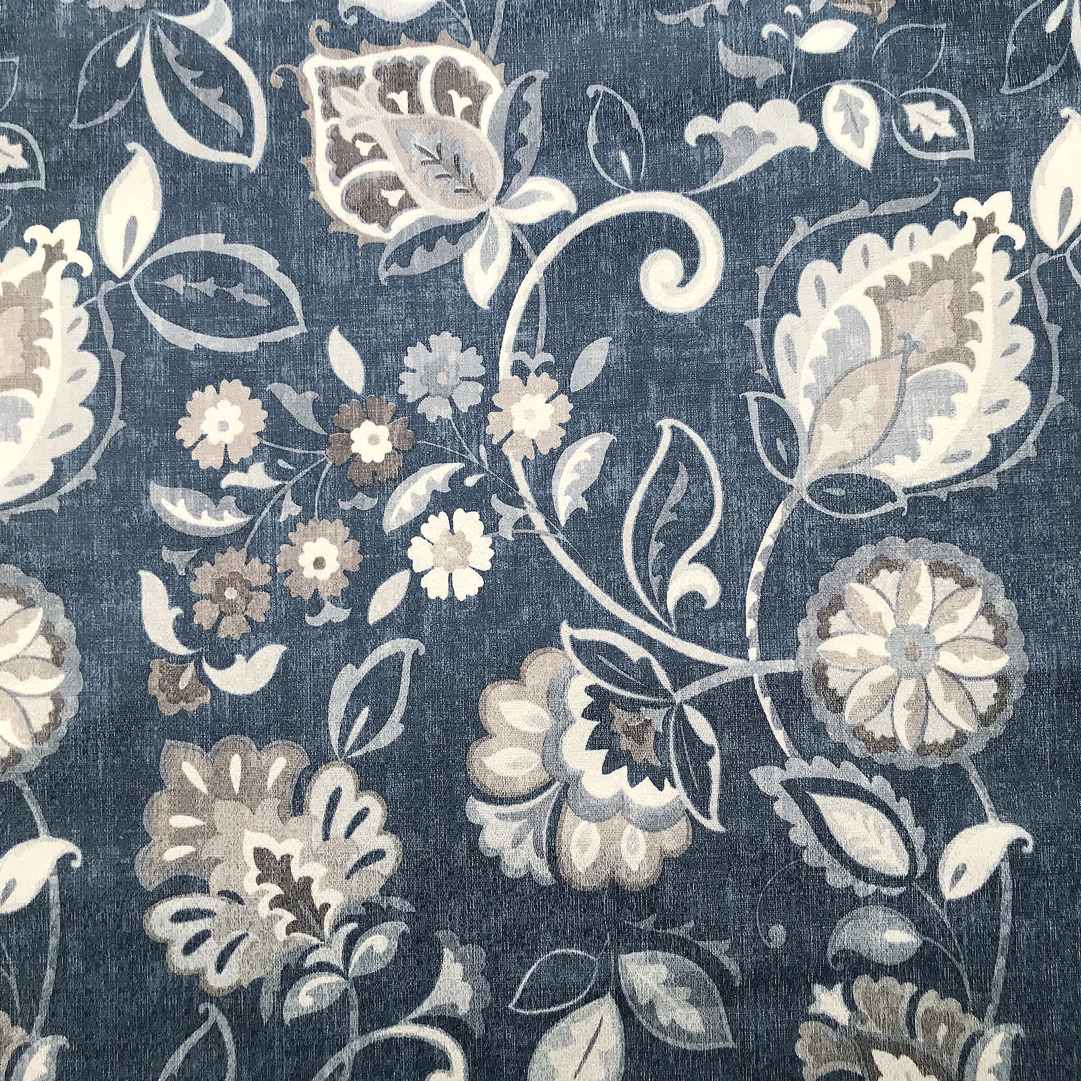 Sun Zero Jorah Botanical Print Thermal Insulated Energy Efficient Grommet Curtain Panel, 40" x 84", Blue, Blue Leaf - Image 4