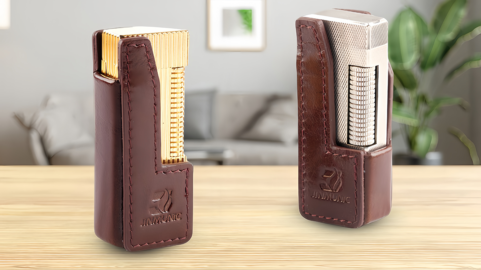 Amazon.com: JINMUNIC Brown Leather Lighter Case Cover Holder
