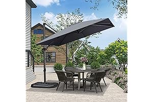 9 Feet PURPLE LEAF Patio Umbrella, a Windproof and Sturdy Cantilever Square...