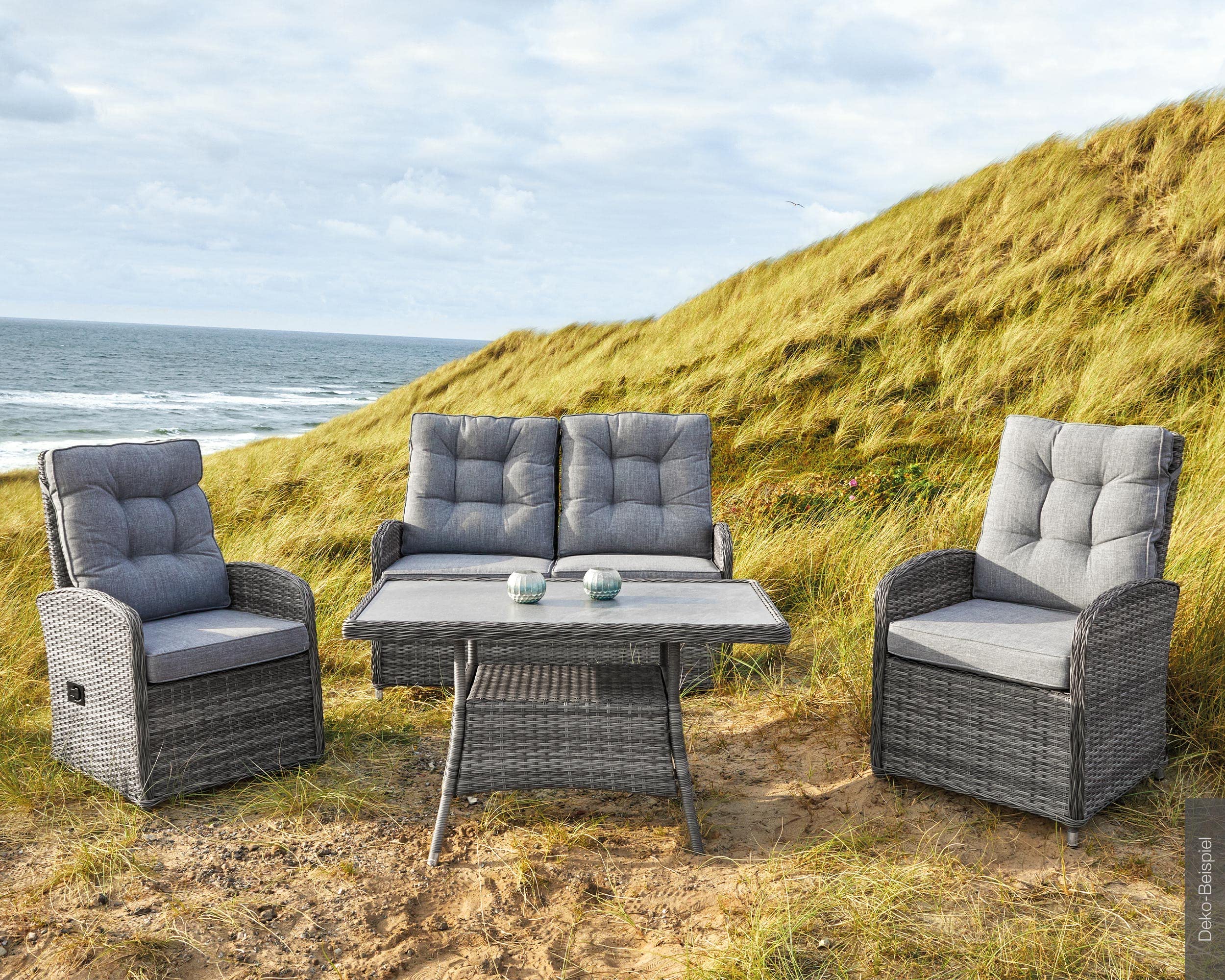 LC Garden »Bailado« Lounge Set 4-TLG. Gartenset Gartengruppe Balkon Set aus Polyrattan inkl. Sitzkissen Gartenlounge Sitzgruppe