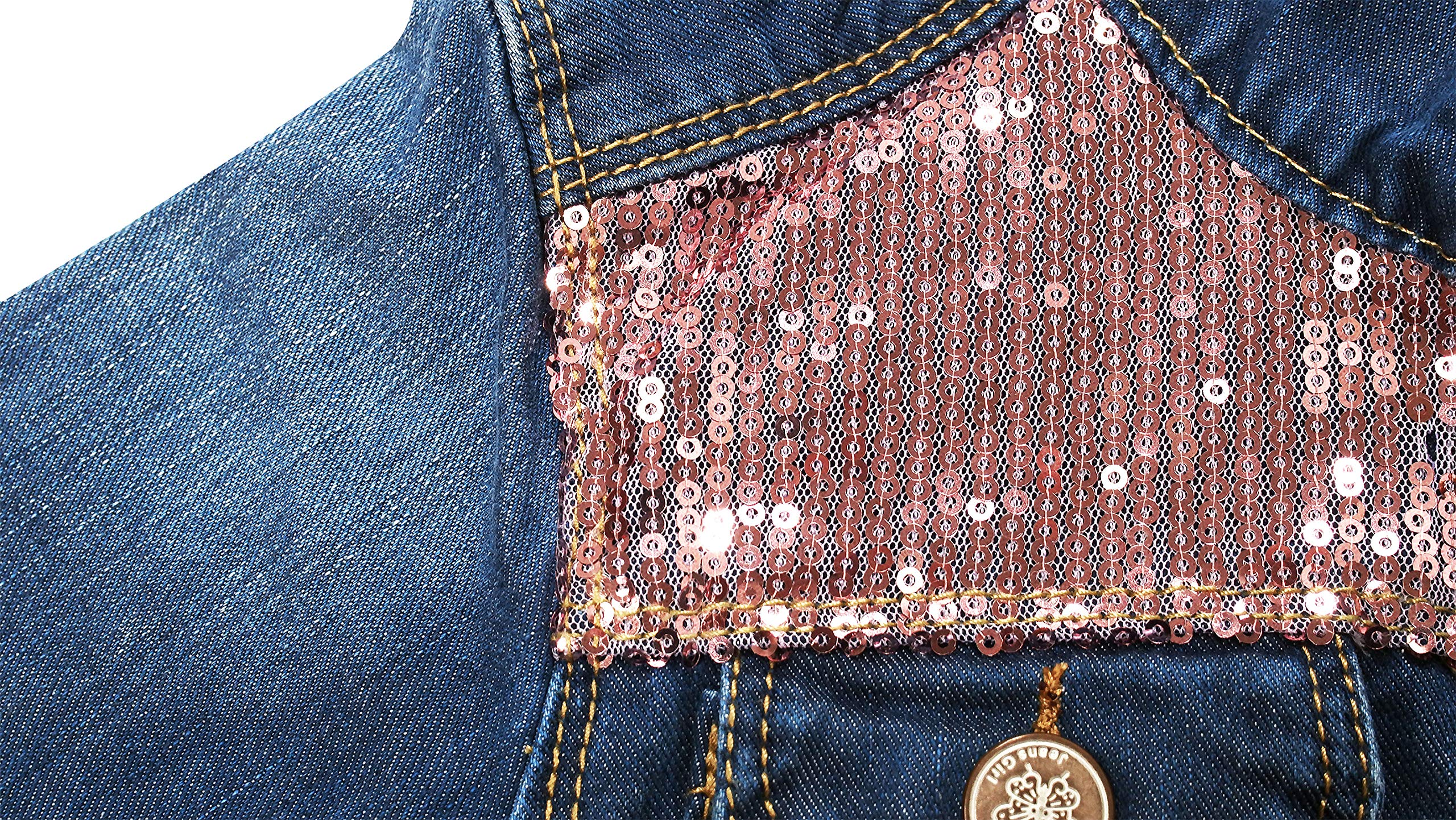 KIDSCOOL SPACE Petite Fille Jean Veste,Tenues En Jean Brodé De Fleurs