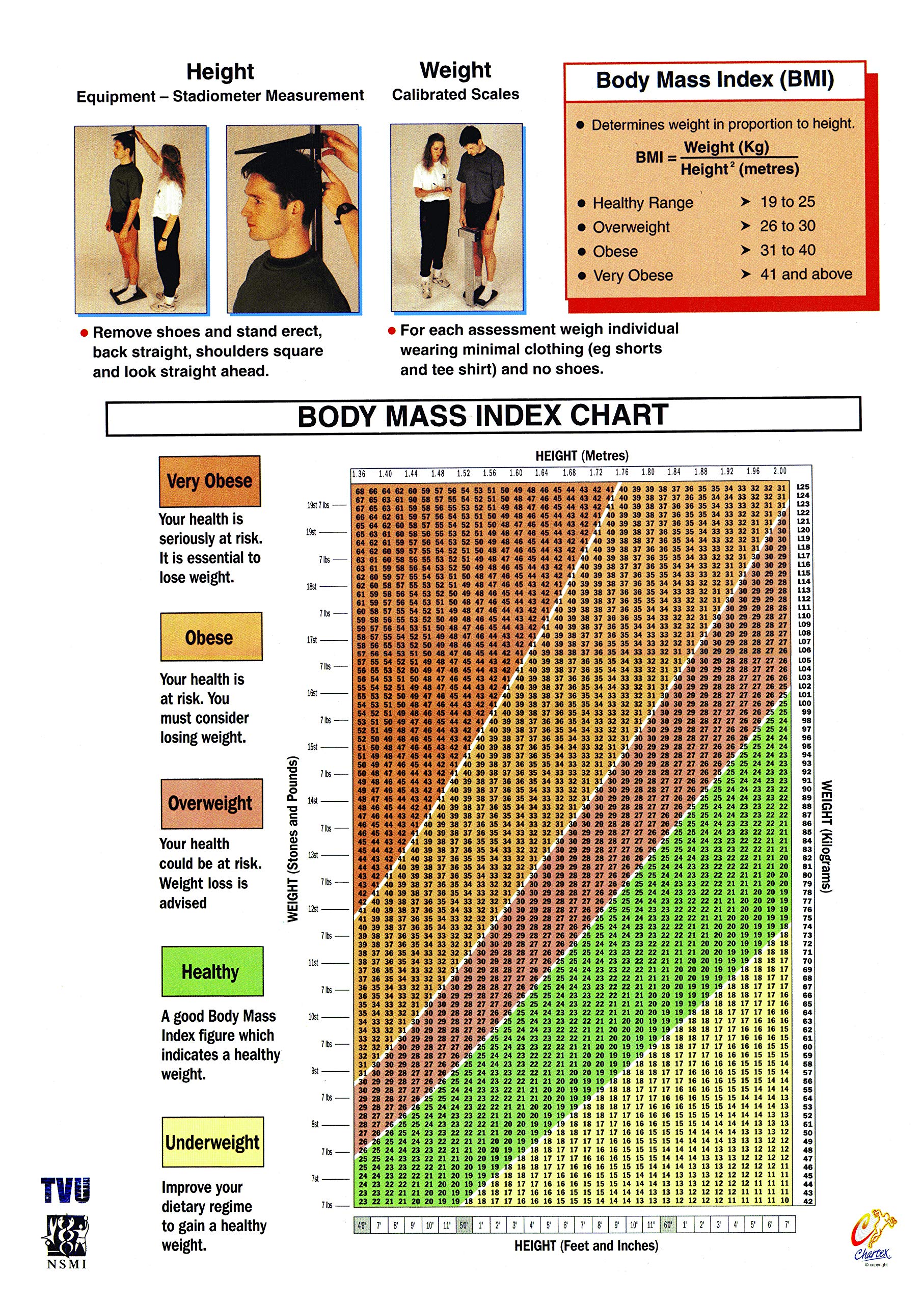 Health and Fitness Assessment Chart Series (Height and Weight)